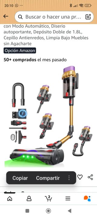 Aspirador con accesorios