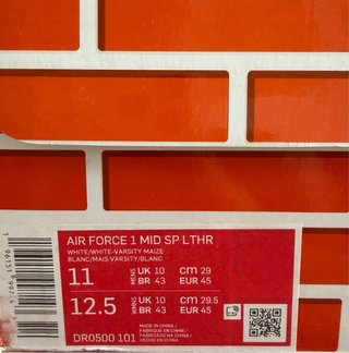 Nike Air Force 1 Mid SP LTHR Talla 45