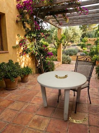 MESA DE  EXTERIOR REDONDA PVC