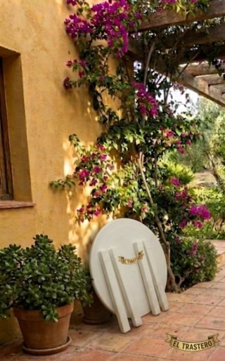 MESA DE  EXTERIOR REDONDA PVC