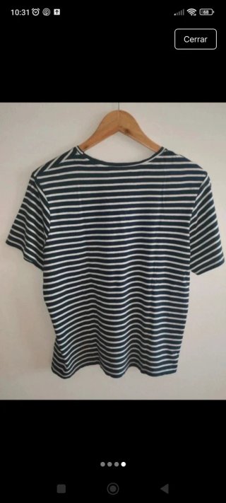 Camiseta Rayas Zara Talla L Mujer