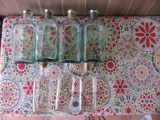 Lote 7 Botellas Vidrio con Corcho