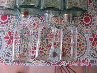 Lote 7 Botellas Vidrio con Corcho