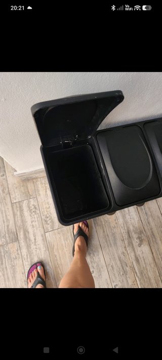 Cubo reciclaje 3 compartimentos acero