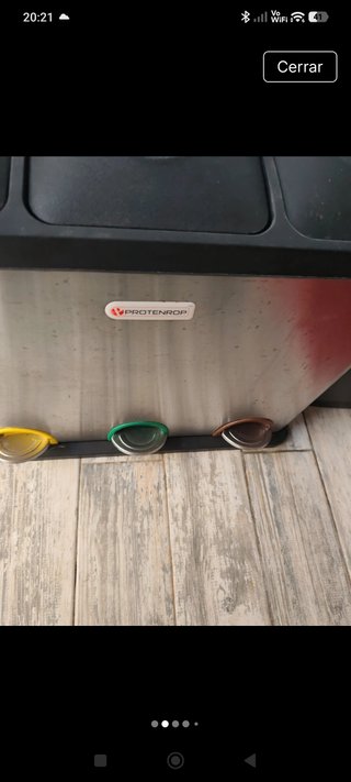 Cubo reciclaje 3 compartimentos acero