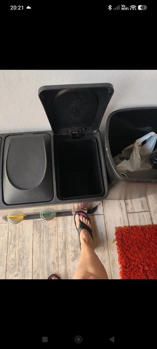 Cubo reciclaje 3 compartimentos acero