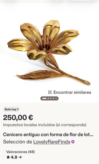 Cenicero Vintage Art Nouveau Años 60