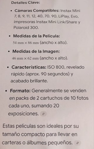3 Packs Fujifilm Instax Mini 20 Hojas