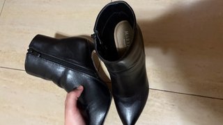 Botines negros tacón aguja punta fina