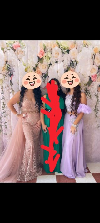 Vestido de fiesta gitana rosa y lila