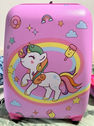 Valigia per bambini unicorno cabina rosa