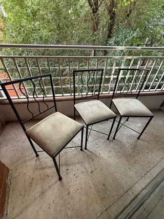 Lote 3 sillas forja para retapizar