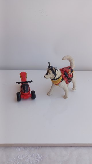 Perro Action Man con moto