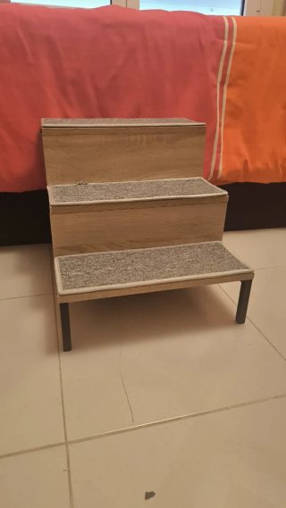 Escalera para perros 3 peldaños con almacenaje