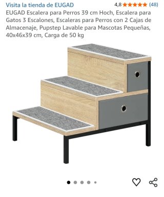Escalera para perros 3 peldaños con almacenaje