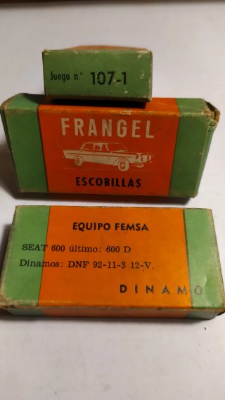 Escobillas Frangel SEAT 600 D Dínamo.