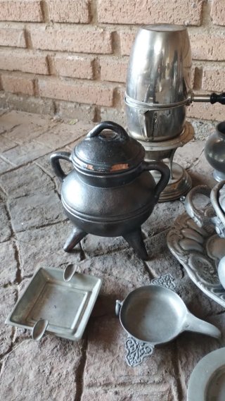 Lote vajilla metal vintage