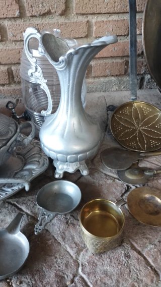 Lote vajilla metal vintage