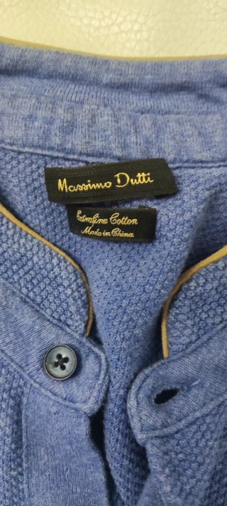 Polo Massimo Dutti cuello mao azul