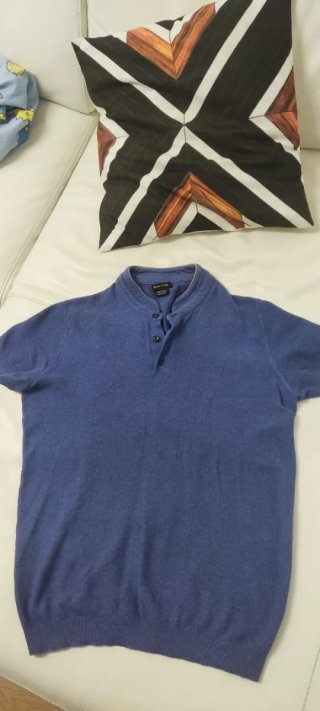 Polo Massimo Dutti cuello mao azul