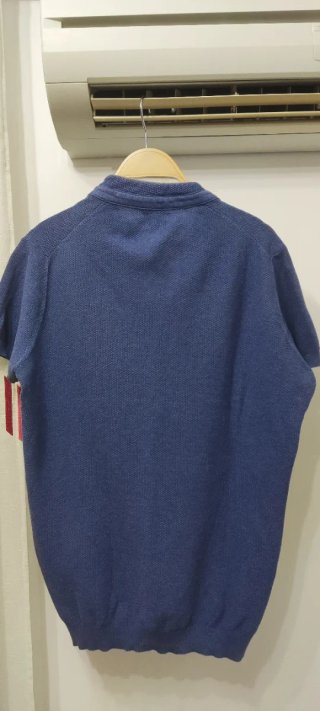 Polo Massimo Dutti cuello mao azul