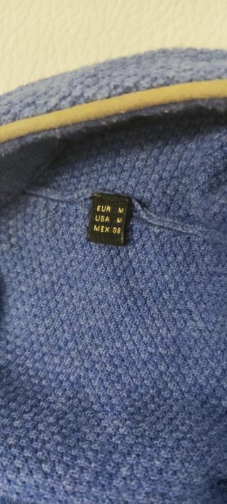 Polo Massimo Dutti cuello mao azul