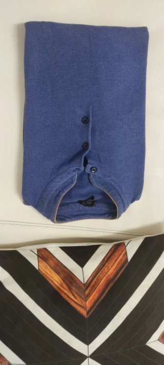 Polo Massimo Dutti cuello mao azul