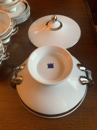 Servizio vintage consommé 6 tazze con zuppiera