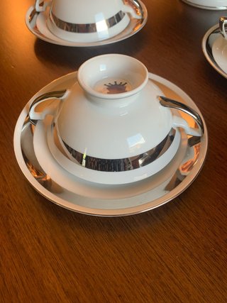Servizio vintage consommé 6 tazze con zuppiera
