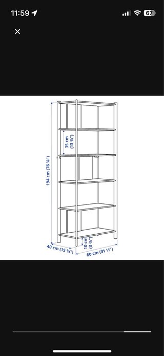 Estantería IKEA Madera y Metal Blanca