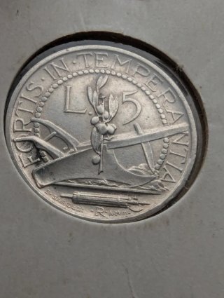 San Marino 5 Liras 1935 Plata