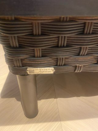 Mesa de salón de teca Mariana Artesana con cristal