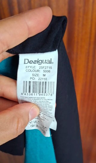 Falda Desigual M Negra y Verde Azulado