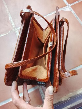 Bolso de piel mujer marrón