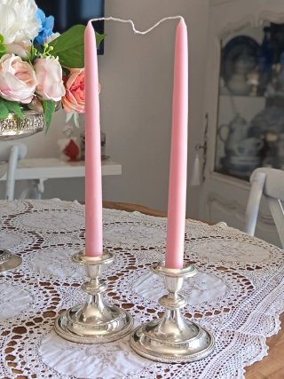 Coppia portacandele vintage silverplated