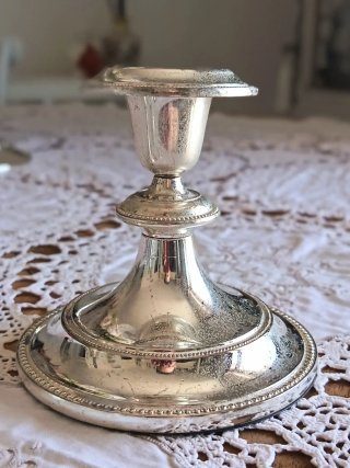 Coppia portacandele vintage silverplated