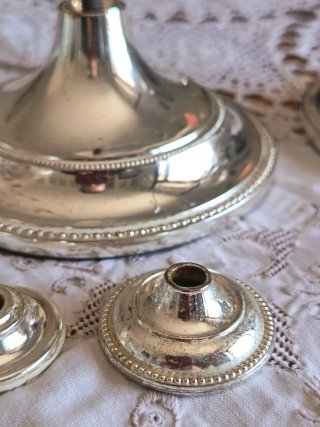 Coppia portacandele vintage silverplated