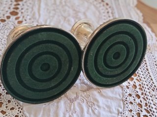 Coppia portacandele vintage silverplated