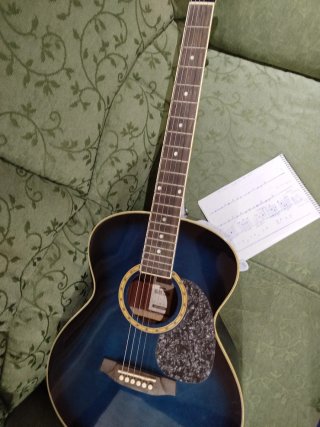 Guitarra Acústica Azul con Funda