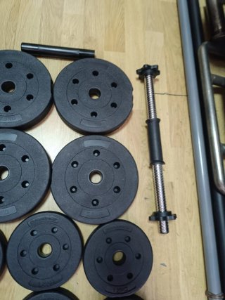 Lote Mancuernas y 27.5kg Pesas