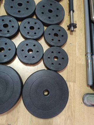 Lote Mancuernas y 27.5kg Pesas