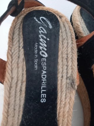 Sandalias cuña ante negro