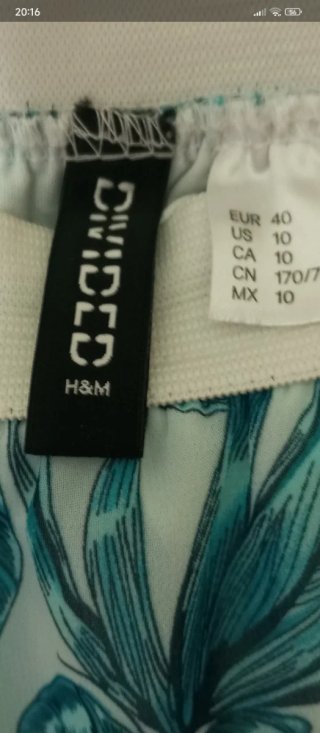 Maxi Falda "H&M" Estampado Hojas