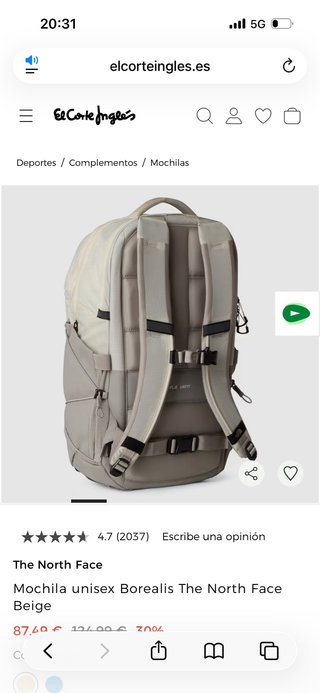 Mochila The North Face Borealis 28L Beige/Gris