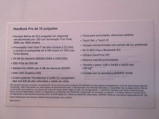 MacBook Pro 15” gris espacial (2018)