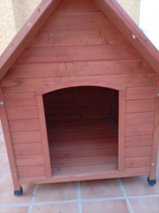 Caseta perro grande madera.