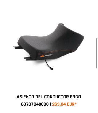 Asiento Ergo Calefactable KTM 1290 Super Adventure