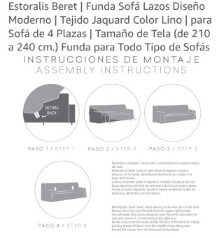 Funda Sofá Estoralis Lazos Diseño Moderno Lino