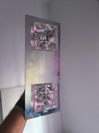 Lámpara colgante cristal lágrimas plata