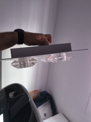 Lámpara colgante cristal lágrimas plata